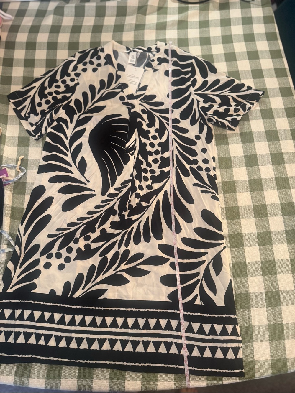H&M Black and White Patterned Tunic Dress - Picture 8 of 13